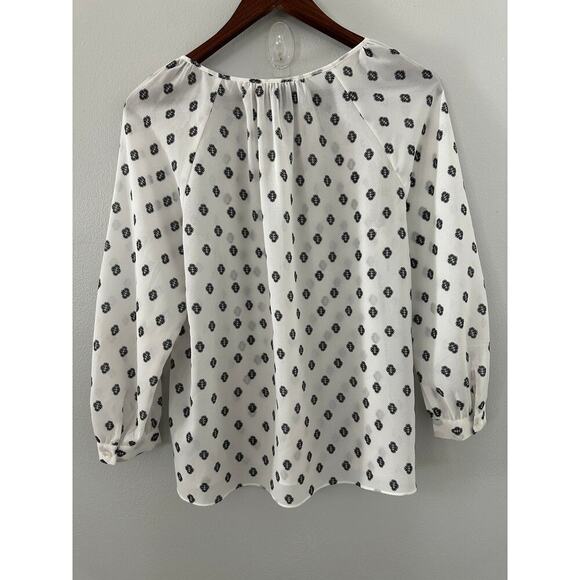 J. Crew Round Neck Polka Dot Blouse sz Small - Picture 2 of 4